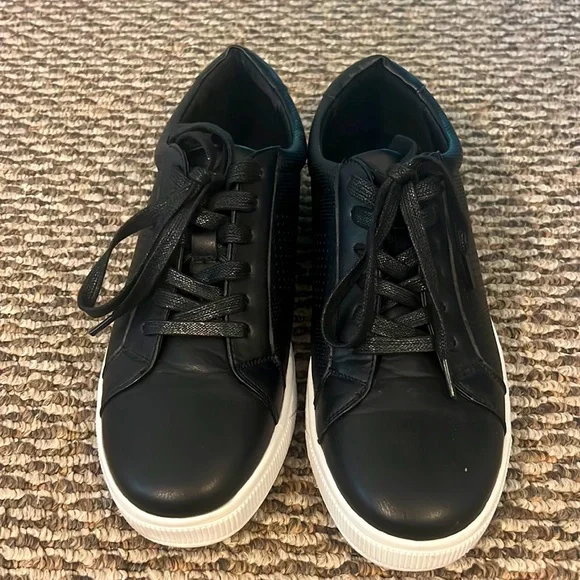 Faranzi Black Leather Sneakers Mens Faranzi Black Monogram Low-Top Sneakers – Dudes Boutique main image 4